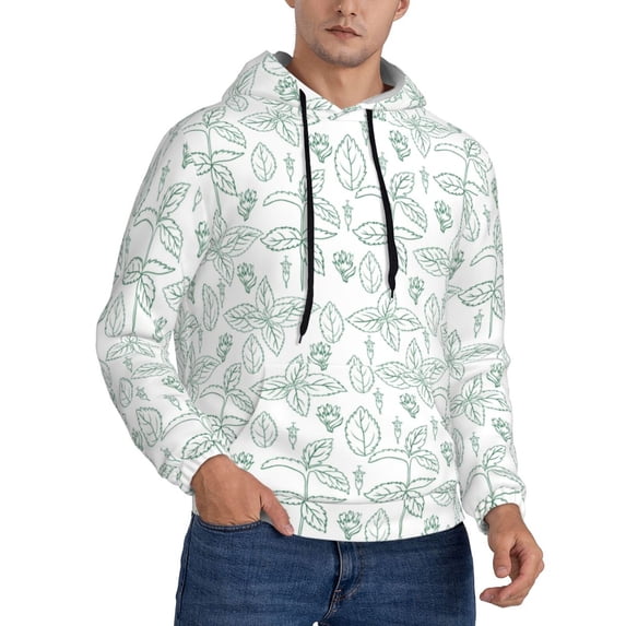 Hoodies for Men - Leaf print Long Sleeve Comfrt Men'S Fashion Hoodies & Sweatshirts, Sweatshirts for Men Hoodies Pullover Clothing Clothes with Pouch