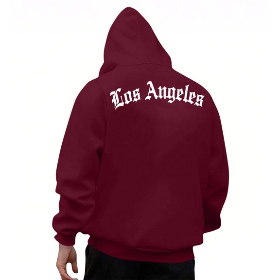 Hoodies for Men Letter Graphic Print Vintage Sweatshirt Oversized Long Sleeve Casual Pullover Tops