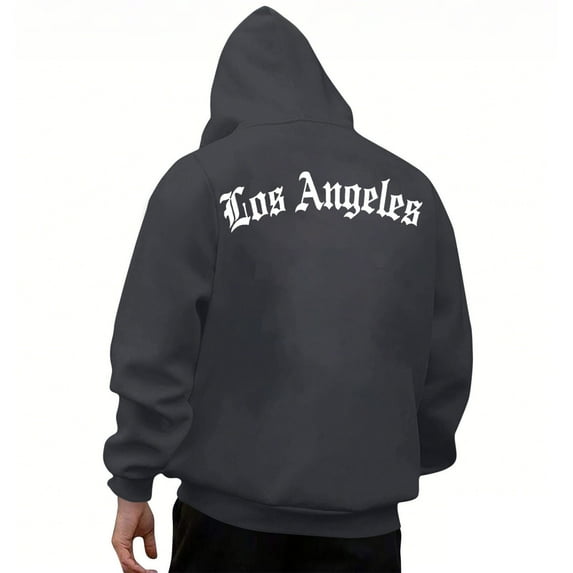 Hoodies for Men Letter Graphic Print Vintage Sweatshirt Oversized Long Sleeve Casual Pullover Tops