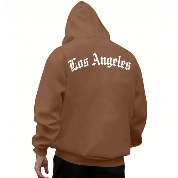 Hoodies for Men Letter Graphic Print Vintage Sweatshirt Oversized Long Sleeve Casual Pullover Tops
