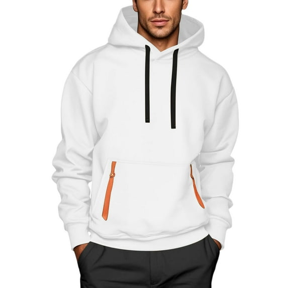 Hoodies for Men Lightweight Pullover Sweatshirt Casual Long Sleeve Sweatshirt Loose Hooded Sweatshirts with Pocket
