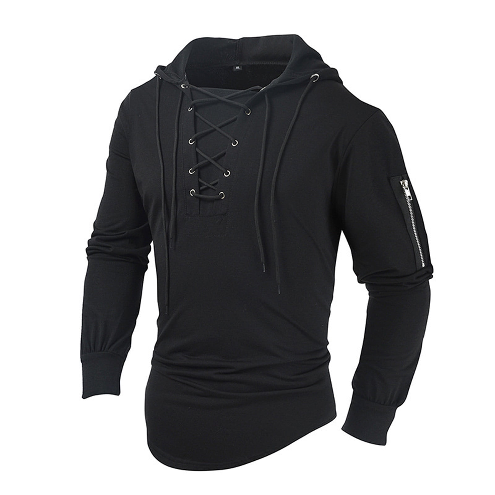 Lace up drawstring hoodie cheap