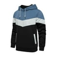 thumbnail image 1 of Hoodies for Men Pullover Novelty Color Block Sweatshirts Mens Outdoor Long Sleeve Active Outfits Fleece Shirt Pockets, 1 of 8