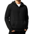 thumbnail image 1 of Hoodies for Men Quarter Zip Pullover Sweatshirt Vintage Long Sleeve Hoodie Color: Black Size: XXL, 1 of 5