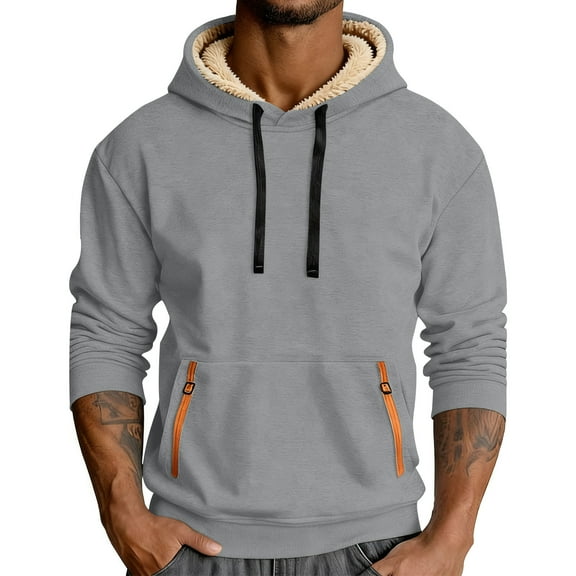 Hoodies for Men Quarter Zip Pullover Tactical Sweatshirt Vintage Long Sleeve Casual Fashion Hoodie With Pockets
