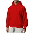thumbnail image 1 of Hoodies for Men Rain Jacket Men Retro Long Sleeve Hoodie Hooded Sweatshirt Tops Jacket Coat Outwear Rain Coat Jackets for Men Red Polyester L, 1 of 4