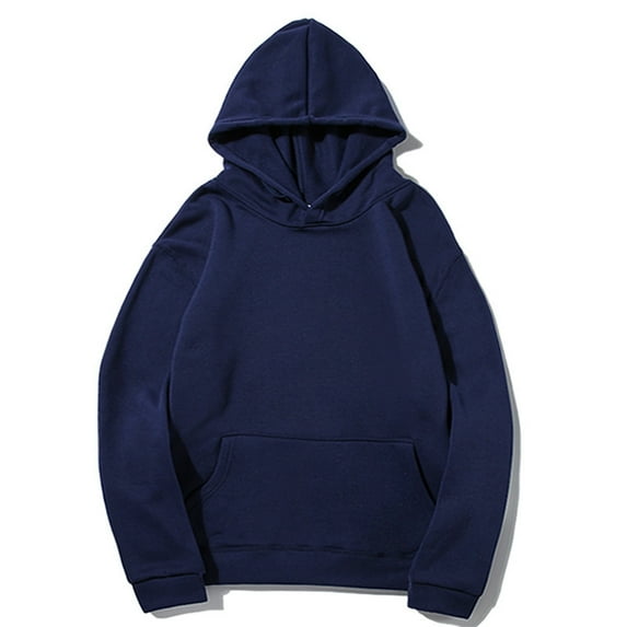 Hoodies for Men Sawvnm Men's Casual Long Sleeve Solid Hoodie - Comfortable Sport Pullover for Daily Wear Navy 3XL