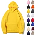 thumbnail image 1 of Hoodies for Men Sawvnm Men's Casual Long Sleeve Solid Hoodie - Comfortable Sport Pullover for Daily Wear Yellow 3XL, 1 of 6