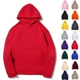 thumbnail image 1 of Hoodies for Men Sawvnm Men's Casual Long Sleeve Solid Hoodie - Comfortable Sport Pullover for Daily Wear Red S, 1 of 6