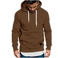 thumbnail image 1 of Hoodies for Men Sawvnm Men's Solid Color Hoodie Pullover Sweatshirt - Long Sleeve Casual Hoodie with Pockets Christmas Deals Clearance, 1 of 5