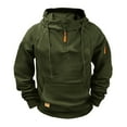 thumbnail image 1 of Hoodies for Men Sevevn Men's Hoodie With Zipper Fashionable And Personalized Casual Arm Pocket Top Men's Hoodie Army Green XL, 1 of 3