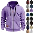 thumbnail image 1 of Hoodies for Men Sevevn Men's Hoodie With Zipper Fashionable And Personalized Casual Arm Pocket Top Men's Hoodie, 1 of 6