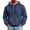Hoodies for Men Solid Pullover Hoodie Long Sleeve Relaxed Fit Top for ...