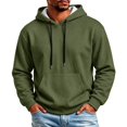 Hoodies for Men Solid Pullover Hoodie Long Sleeve Relaxed Fit Top for ...