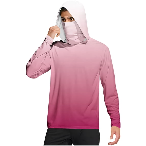 Hoodies for Men Sun Hoodie Shirt - UPF 50+ UV Protection Quick Dry Lightweight Fishing Swim Shirt Rash Guard XL