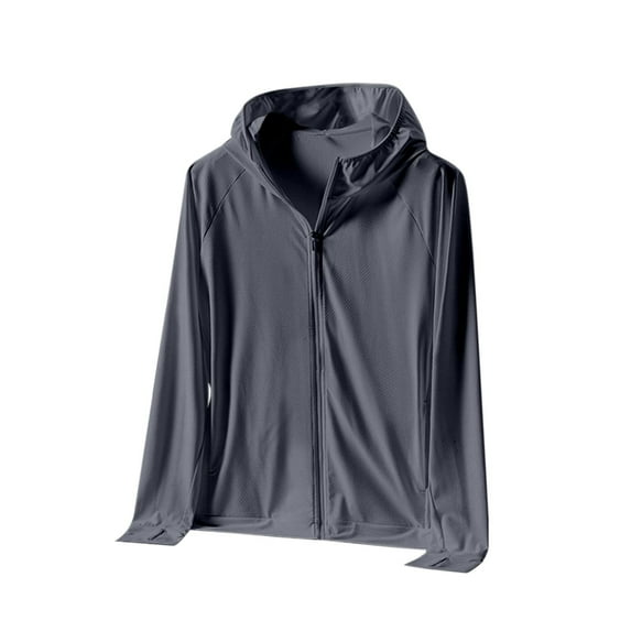 Hoodies for Men Sun Protection Full Zip Hoodies Lightweight UPF50+ Sun Protection Sweatshirt with Pockets 3XL