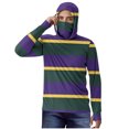thumbnail image 1 of Hoodies for Men Sun-Protective Casual Tops Pullover Hoodie Face Mask Sttriped Sweatshirts 2XL, 1 of 5