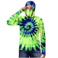 thumbnail image 1 of Hoodies for Men Sun-Protective Casual Tops Pullover Hoodie Face Mask Tie-dye Sweatshirts M, 1 of 5