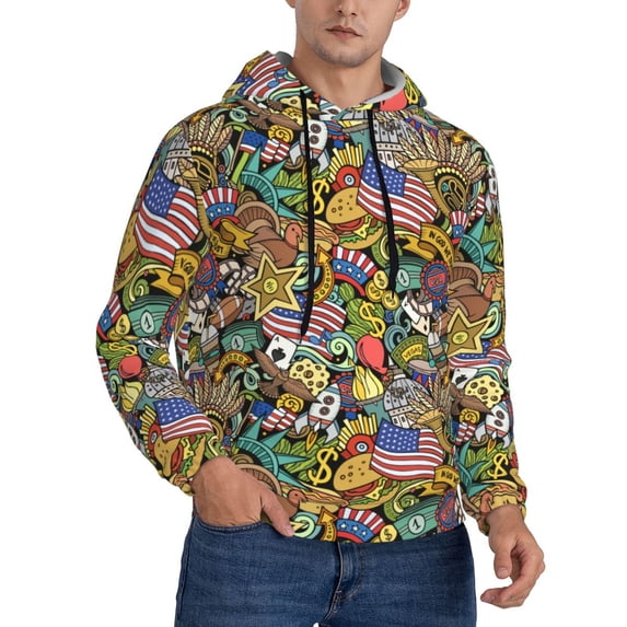 Hoodies for Men - USA 1 Long Sleeve Comfrt Men'S Fashion Hoodies & Sweatshirts, Sweatshirts for Men Hoodies Pullover Clothing Clothes with Pouch