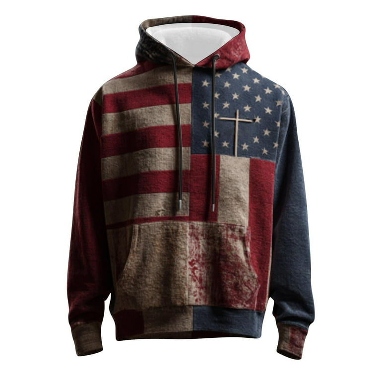 Hoodies for Men Women 3D Print Graphic Sweatshirts American Flag