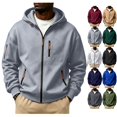 thumbnail image 1 of Hoodies for Men Zip Up Hooded Sweatshirt Athletic Jackets Lightweight Casual Long Sleeve Jacket with Zipper Pockets, 1 of 5