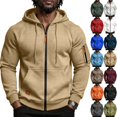 thumbnail image 1 of Hoodies for Men Zip Up Sweatshirt, Drawstring Hood Pockets Athletic Jacket, Casual Fall Winter Tops, 1 of 7