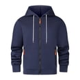thumbnail image 1 of Hoodies for Men Zipper Front Gym Sweatshirt Long Sleeve Casual Fall Winter Hooded Jacket with Zippered Pockets, 1 of 2