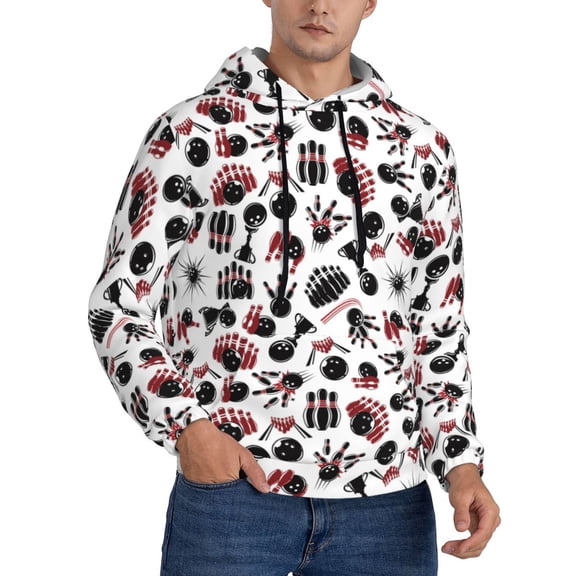 Hoodies for Men - bowling Long Sleeve Comfrt Men'S Fashion Hoodies & Sweatshirts, Sweatshirts for Men Hoodies Pullover Clothing Clothes with Pouch