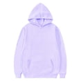 thumbnail image 1 of Hoodies for Girls Boys Cute Oversized Trendy Long Sleeve Hooded Kids Casual Plain Sweatshirts Unisex Clothes,7-8 Years,Purple, 1 of 6