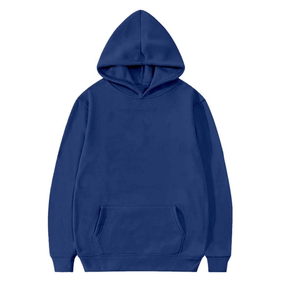 Hoodies for Girls Boys Cute Oversized Trendy Long Sleeve Hooded Kids Casual Plain Sweatshirts Unisex Clothes,9-10 Years,Navy