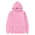 thumbnail image 1 of Hoodies for Girls Boys Cute Oversized Trendy Long Sleeve Hooded Kids Casual Plain Sweatshirts Unisex Clothes,9-10 Years,Pink, 1 of 6