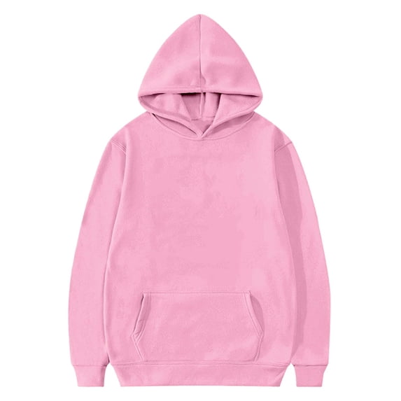 Hoodies for Girls Boys Cute Oversized Trendy Long Sleeve Hooded Kids Casual Plain Sweatshirts Unisex Clothes,9-10 Years,Pink