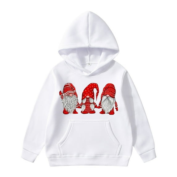 Hoodies for Teen Girls Christmas Sweatshirts with Pocket Pullover Plus Size Fleece Casual Kids Loose Hoodie Tops Size 11-12 Y