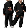 thumbnail image 1 of Hoodies for Teen Girls Fall Sets 2 Piece Outfits Sweatshirts Trendy Preppy Cheetah Print Bow Hoodie, 1 of 7