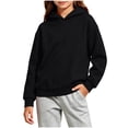 thumbnail image 1 of Hoodies for Teen Girls Soft Comfort Long Sleeve Hooded Sweatshirt Trendy Casual Pullover Tops Fall Winter Outfits 2-14Years, 1 of 8