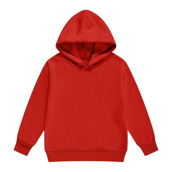 Hoodies for Teen Girls,Sweatshirts Girls Long Sleeve Pullover Solid Casual Outerwear Cozy Lined Hooded Clothing Hoodies,Boys Hoodie,Red,12-13 Years