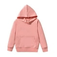 thumbnail image 1 of Hoodies for Teen Girls Trendy Hooded Kids Baby Solid Long Sleeve Patchwork Lovely Colorful Loose Fitting Soft Pink Pullover Sizes 3-4 Years, 1 of 4
