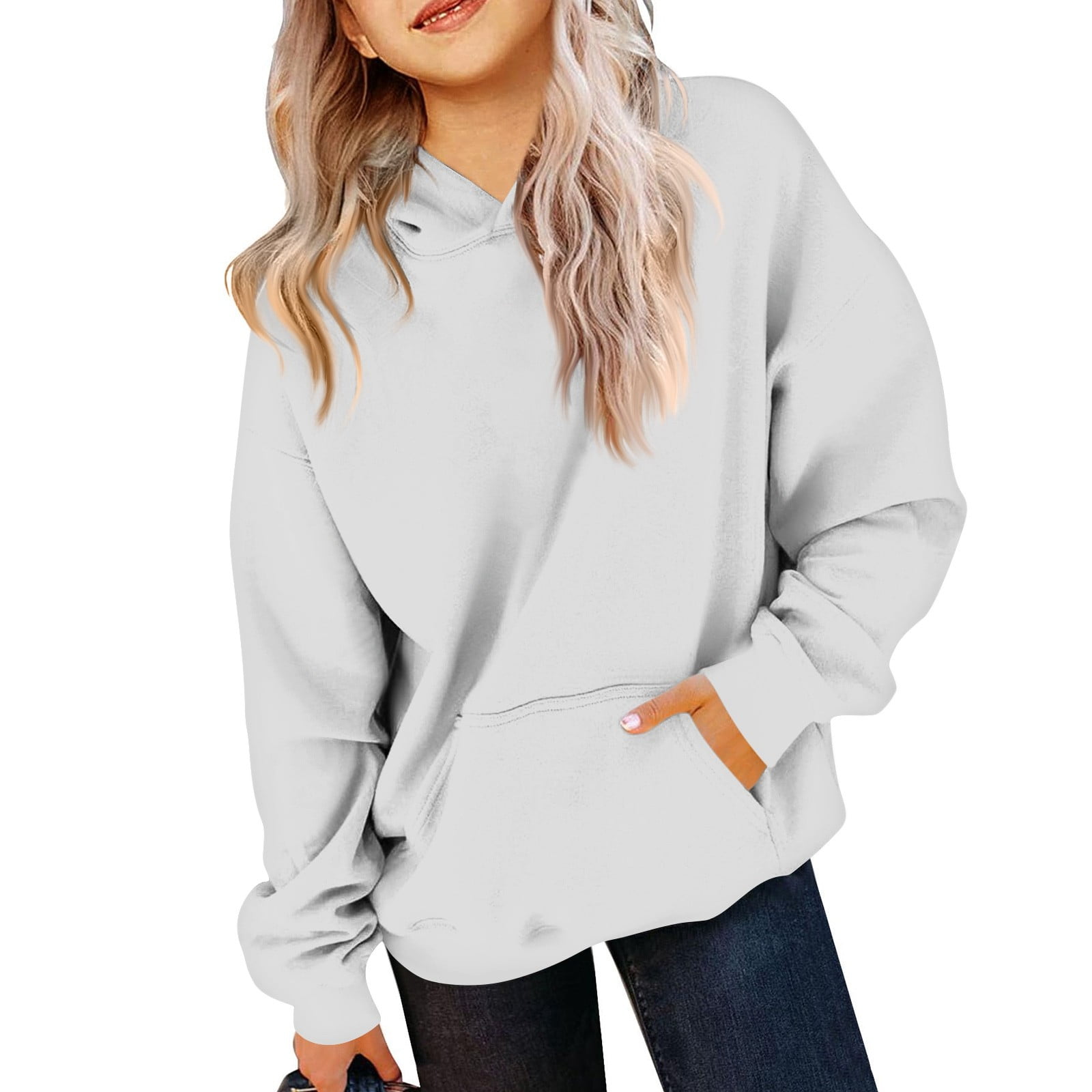 Grey Hooded Pullover Sweater- Tween