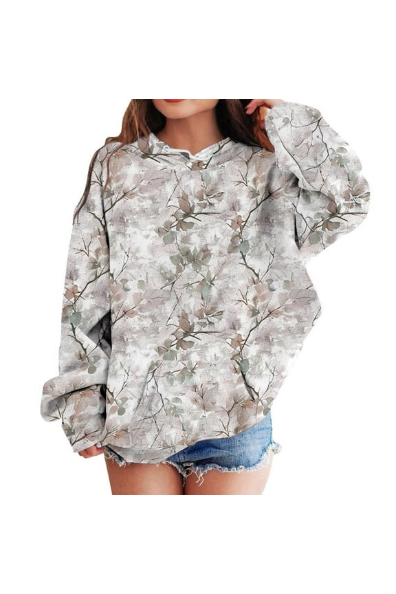 Hoodies for Teen Girls Tween Girls Trendy Clothes Children Fashion Casual Printed Pocket Long Sleeve Hoodie Sports Hoodie