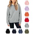 thumbnail image 1 of Hoodies for Teen Girls Zaewscy Girls Solid Color Long Sleeve Hoodie Casual Soft Pullover Hooded Sweatshirt for Kids Daily Wear Gray 3-4Years, 1 of 7