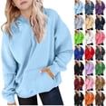 thumbnail image 1 of Hoodies for Teen Girls and Boys Oversized Sweatshirts Juniors Unisex Youth Spring Fall Solid Color Long Sleeve Hooded Sweatshirts(5-14 Years), 1 of 6