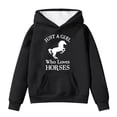 thumbnail image 1 of Hoodies for Toddler Girls Horse Print With Pocket Casual Long Sleeve For Kids Y2K Pullover Sweatshirts Tops With Pocket Size 4-5T, 1 of 4