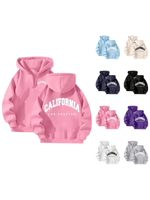 Hoodies for Women 2025 California Los Angeles Hoodie Long Sleeve Graphic Y2K Hoody Hooded Sweatshirt Women Pullover