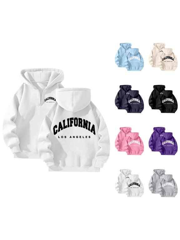 Hoodies for Women 2025 California Los Angeles Hoodie Long Sleeve Graphic Y2K Hoody Hooded Sweatshirt Women Pullover