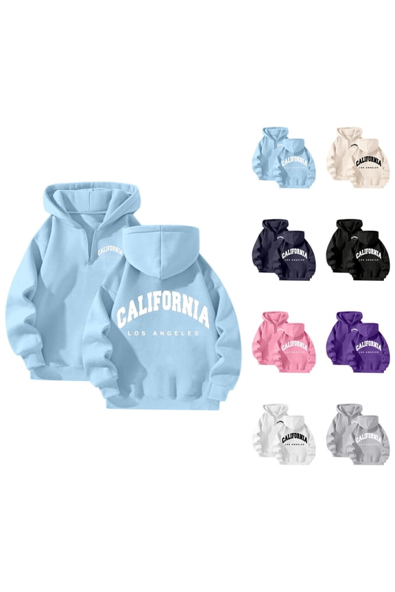Hoodies for Women 2025 California Los Angeles Hoodie Long Sleeve Graphic Y2K Hoody Hooded Sweatshirt Women Pullover