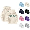 thumbnail image 1 of Hoodies for Women 2025 Chicago Hoodie Long Sleeve Loose Graphic Y2K Hoody Hooded Sweatshirt Women Pullover, 1 of 4