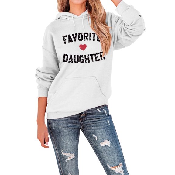 Hoodies for Women 2025 Fall Trendy Love Heart Letter Print Pullover Sweatshirts Casual Classic Fit Hooded Tops with Pocket
