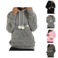 thumbnail image 1 of Hoodies for Women 2025 Fall Winter Thick Hoodie with Large Pocket Cute Fluffy Hoody Hooded Sweatshirt Women Pullover, 1 of 6