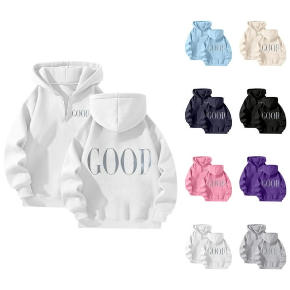 Hoodies for Women 2025 GOOD Printed Graphic Hoodie Long Sleeve Loose Y2K Hoody Hooded Sweatshirt Women Pullover