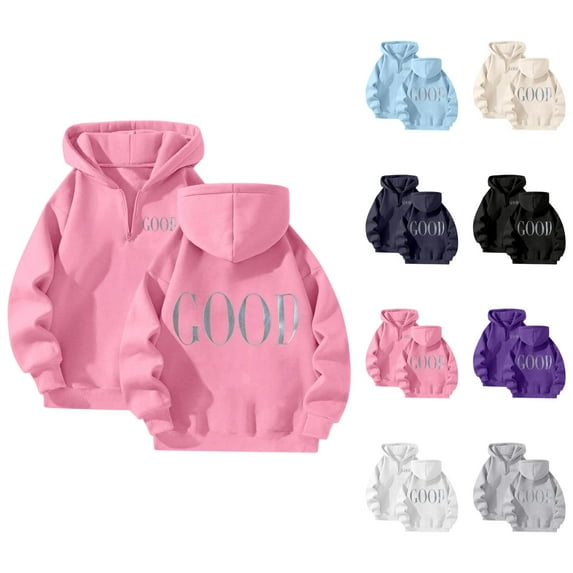 Hoodies for Women 2025 GOOD Printed Graphic Hoodie Long Sleeve Loose Y2K Hoody Hooded Sweatshirt Women Pullover